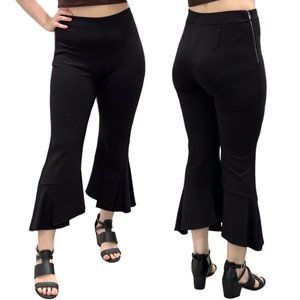 Kobi Halperin Alba High-Rise Flare-Leg Cropped Pants in Black Women’s Size M